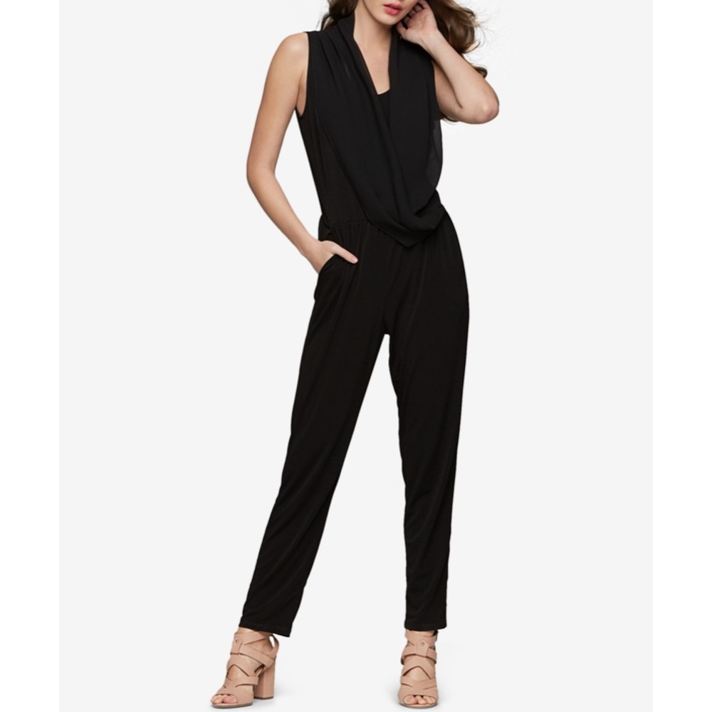 Bar III - Sleeveless Draped Jumpsuit - Small